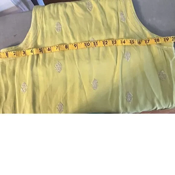 LEIFNOTES Anthropologie Ponderosa Boho Dress Sequins Yellow Tank Sleeveless‎ 12 - Picture 10 of 10
